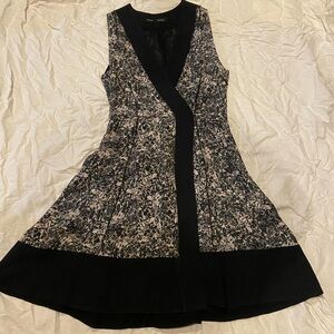 PROENZA SCHOULER SPLATTER PAINT ASYMMETRIC CREPE WRAP DRESS Sz. 0